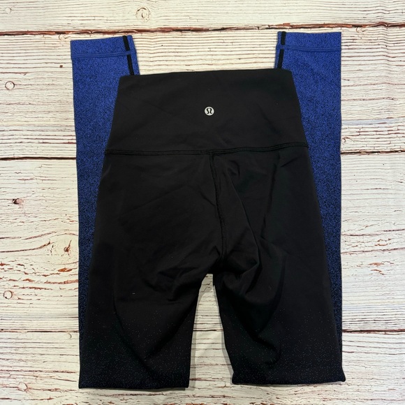 Lululemon Wunder Under Tight 28" Ombre Speckle Jacquard Luon Black Blazer Blue 2 - Picture 7 of 10
